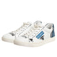 Dolce & Gabbana White Leather Printed Low Top Sneakers Shoes