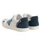 Dolce & Gabbana White Leather Printed Low Top Sneakers Shoes