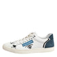 Dolce & Gabbana White Leather Printed Low Top Sneakers Shoes