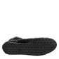 Dolce & Gabbana Black Quilted Leather Lace Up Sneakers Shoes