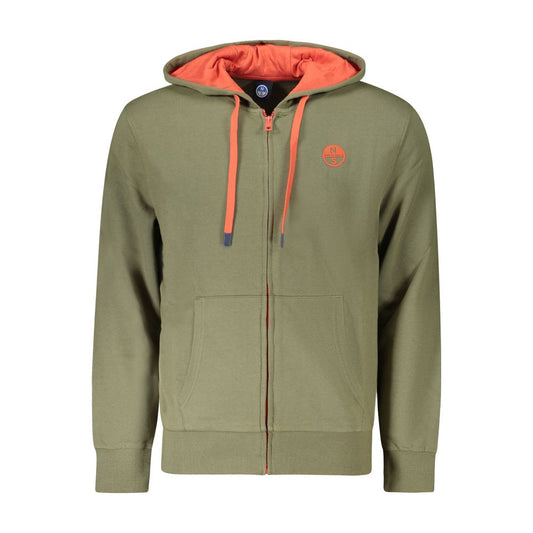 North Sails Green Cotton Men's Hooded Sweater Mens Sweater