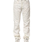 Jeckerson White Cotton Stretch Straight Fit Men Denim Jeans