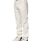 Jeckerson White Cotton Stretch Straight Fit Men Denim Jeans