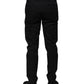 Dolce & Gabbana Dark Blue Logo Cotton Dress Pants