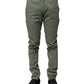 Dondup Green Mid Waist Skinny Fit Casual Pants