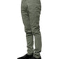 Dondup Green Mid Waist Skinny Fit Casual Pants