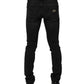 Dolce & Gabbana Black Cotton Skinny Men Denim Jeans