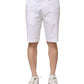 Dolce & Gabbana White Cotton Stretch Men Denim Bermuda Shorts