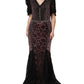 Dolce & Gabbana Multicolor Embellished Mermaid Gown Dress