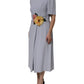 Dolce & Gabbana Gray Viscose ShortSleeve Sheath Midi Dress