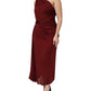 Dolce & Gabbana Red Viscose Fitted One Shoulder Midi Dress