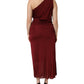 Dolce & Gabbana Red Viscose Fitted One Shoulder Midi Dress