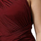 Dolce & Gabbana Red Viscose Fitted One Shoulder Midi Dress