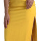 Dolce & Gabbana Yellow One Shoulder Slit Sheath Midi Dress