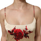 Dolce & Gabbana Beige Floral Spaghetti Strap Sheath Dress