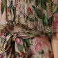 Dolce & Gabbana Pink Floral Print Tiered Long Maxi Dress