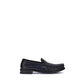 Prada Black Calf Leather Bos Taurus Slip-On Loafers
