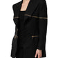 Dolce & Gabbana Black Wool Zipper Detailing Blazer Jacket