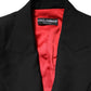 Dolce & Gabbana Black Wool Zipper Detailing Blazer Jacket