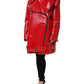Dolce & Gabbana Red Lambskin Full Zipper Jacket