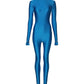 Dolce & Gabbana Blue Nylon Turtleneck Bodycon Jumpsuit Dress