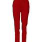 Dolce & Gabbana Red Wool Mid Waisted Tapered Pants