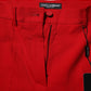 Dolce & Gabbana Red Wool Mid Waisted Tapered Pants