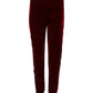 Dolce & Gabbana Red Viscose DG Logo Mid Waist Pants