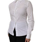 Dolce & Gabbana White Cotton Collared Long Sleeves Top Shirt