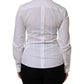 Dolce & Gabbana White Cotton Collared Long Sleeves Top Shirt