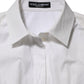 Dolce & Gabbana White Cotton Collared Long Sleeves Top Shirt