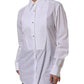 Dolce & Gabbana White Cotton Long Sleeves Collared Top Shirt