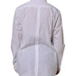 Dolce & Gabbana White Cotton Long Sleeves Collared Top Shirt