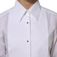 Dolce & Gabbana White Cotton Long Sleeves Collared Top Shirt