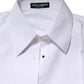 Dolce & Gabbana White Cotton Long Sleeves Collared Top Shirt
