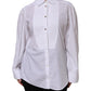 Dolce & Gabbana White Cotton Long Sleeves Formal Top Shirt