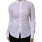 Dolce & Gabbana White Cotton Collared Long Sleeves Top Shirt