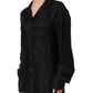 Dolce & Gabbana Black Silk DG Embroidery Long Sleeves Top