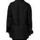 Dolce & Gabbana Black Silk DG Embroidery Long Sleeves Top