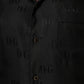 Dolce & Gabbana Black Silk DG Embroidery Long Sleeves Top