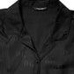 Dolce & Gabbana Black Silk DG Embroidery Long Sleeves Top