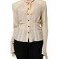 Dolce & Gabbana Light Yellow Ascot Collar Buttoned Blouse Top