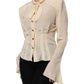 Dolce & Gabbana Light Yellow Ascot Collar Buttoned Blouse Top