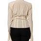 Dolce & Gabbana Light Yellow Ascot Collar Buttoned Blouse Top