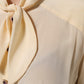 Dolce & Gabbana Light Yellow Ascot Collar Buttoned Blouse Top