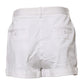 Dolce & Gabbana White Cotton Mid Waist Women Bermuda Shorts