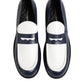 Dolce & Gabbana Black White Leather Slip On Loafers Men Dress Shoes