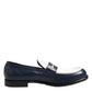 Dolce & Gabbana Black White Leather Slip On Loafers Men Dress Shoes