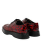 Dolce & Gabbana Red Leopard Derby Formal Men Dress Shoes