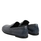 Dolce & Gabbana Blue Exotic Leather Slip On Loafers Men Dress Shoes